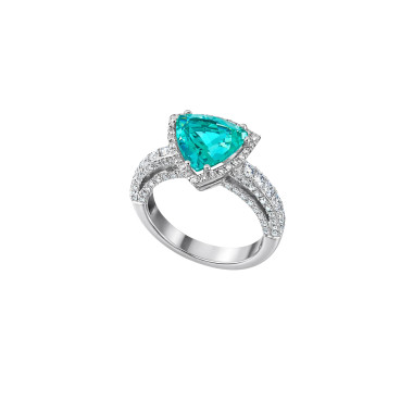         Weißgold, Ringe, Atelier Mühlbacher Paraiba Trillian Ring