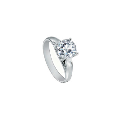         Weißgold, Ringe, Atelier Mühlbacher ONE Solitärring 4er-Krappe in Weißgold