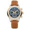 Leder, Gelbgold, Blau