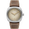 Leder, Edelstahl, Beige