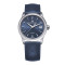 Leder, Edelstahl, Blau