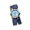 Leder, Edelstahl, Blau