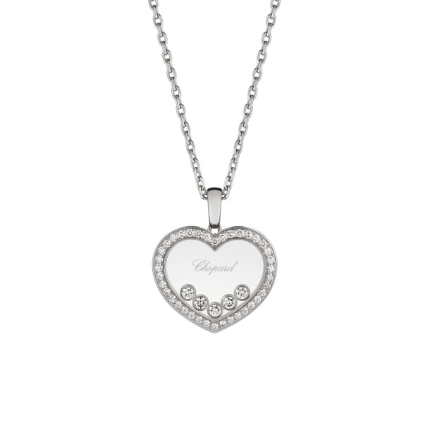         Weißgold, Halsschmuck, Chopard Happy Diamonds Icons Anhänger mit Halskette