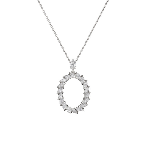         Weißgold, Halsschmuck, Chopard L'Heure du Diamant Marquise Anhänger mit Halskette