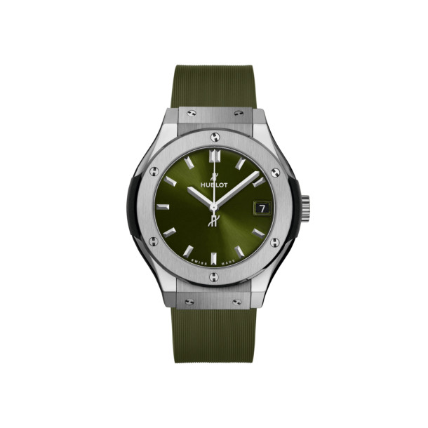        Damenuhr, Quarzwerk, Hublot Classic Fusion Titanium Green 