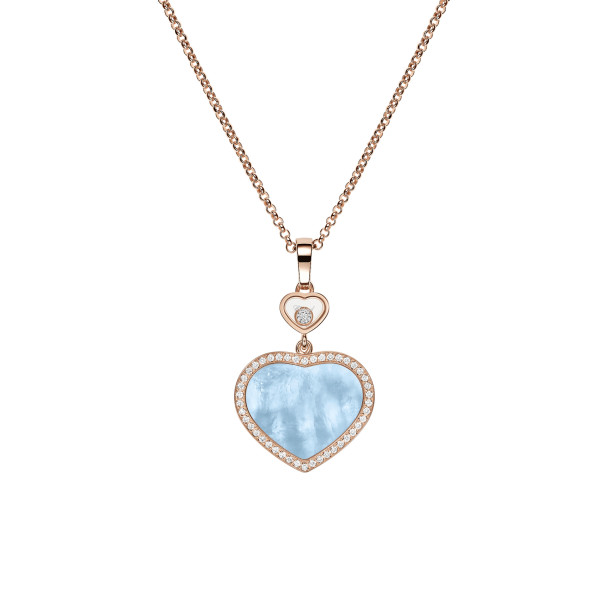         Roségold, Halsschmuck, Chopard Happy Hearts Anhänger mit Halskette