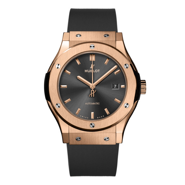         Damen- und Herrenuhr, Automatik, Hublot Classic Fusion Racing Grey King Gold 
