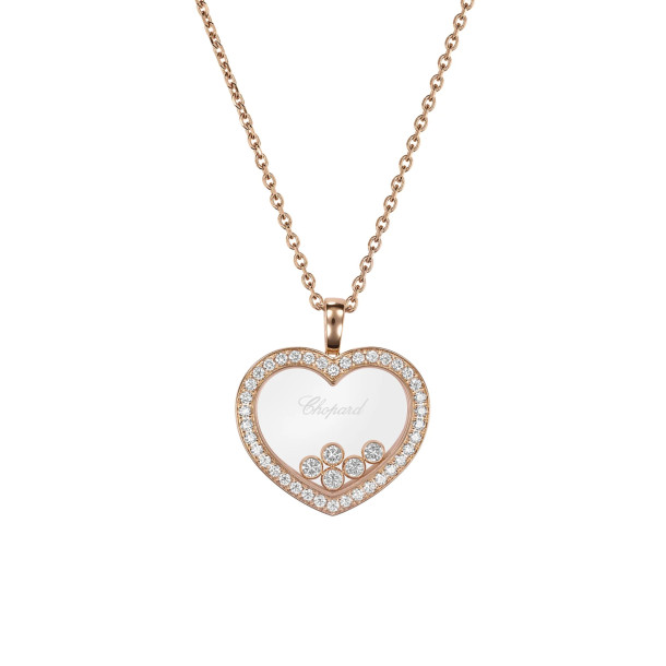         Roségold, Halsschmuck, Chopard Happy Diamonds Icons Anhänger mit Halskette