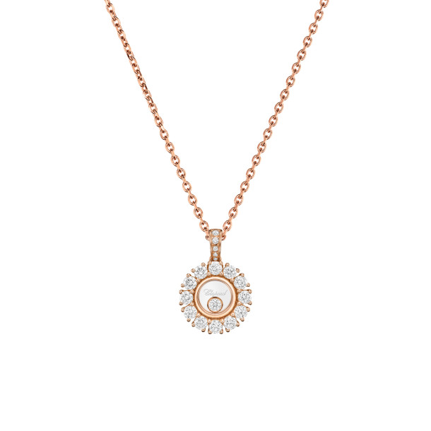         Roségold, Halsschmuck, Chopard Happy Diamonds Icons Anhänger mit Halskette