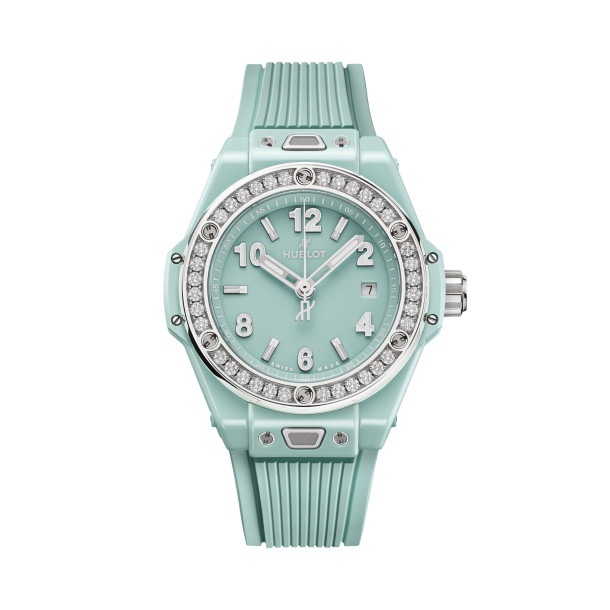         Damenuhr, Automatik, Hublot Big Bang One Click Mint Green Ceramic Diamonds 
