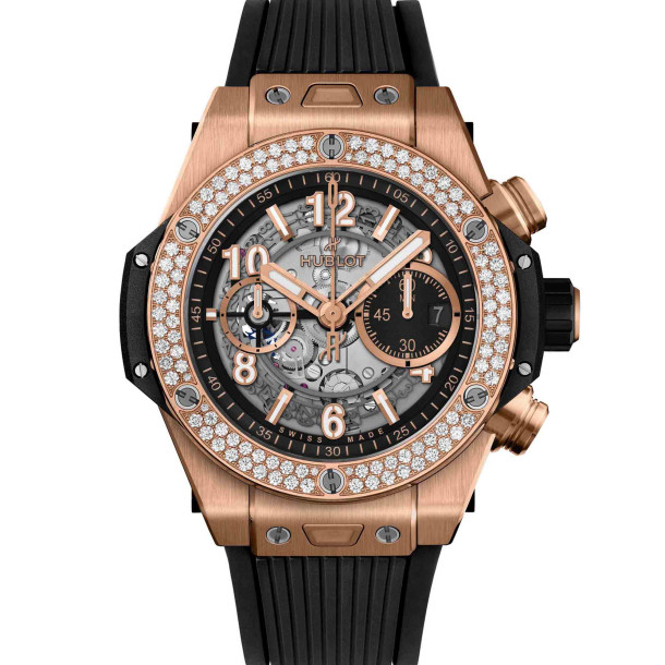         Herrenuhr, Automatik, Hublot Big Bang Unico King Gold Diamonds 