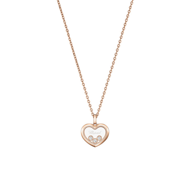         Roségold, Halsschmuck, Chopard Happy Diamonds Icons Anhänger mit Halskette