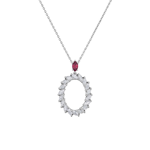         Weißgold, Halsschmuck, Chopard L'Heure du Diamant Marquise Anhänger mit Halskette