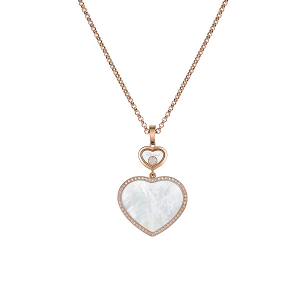         Roségold, Halsschmuck, Chopard Happy Hearts Anhänger mit Halskette