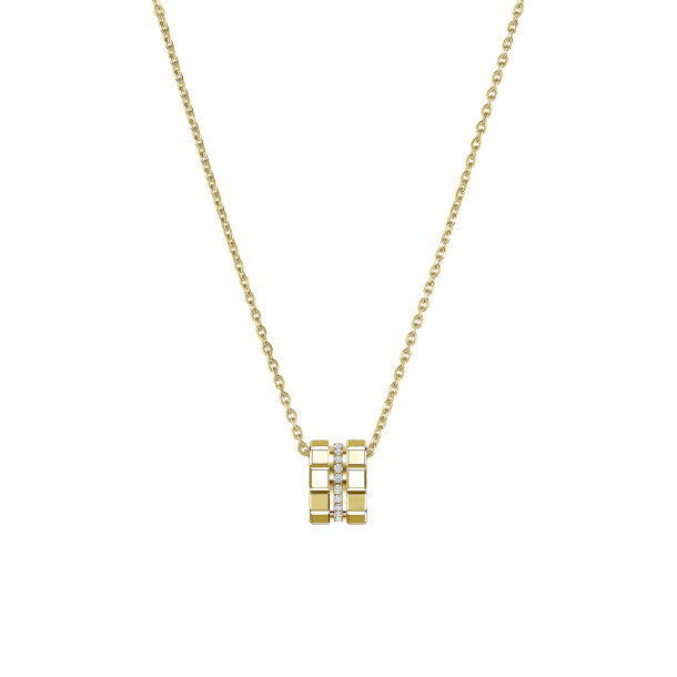         Gelbgold, Halsschmuck, Chopard Ice Cube Anhänger mit Halskette