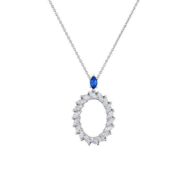         Weißgold, Halsschmuck, Chopard L'Heure du Diamant Marquise Anhänger mit Halskette