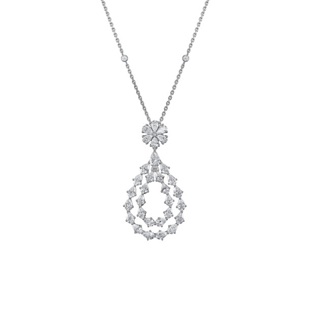         Weißgold, Halsschmuck, Chopard L'Heure Du Diamant Drop Anhänger mit Halskette