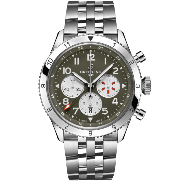         Herrenuhr, Automatik, Breitling Super AVI B04 Chronograph GMT 46 Curtiss Warhawk