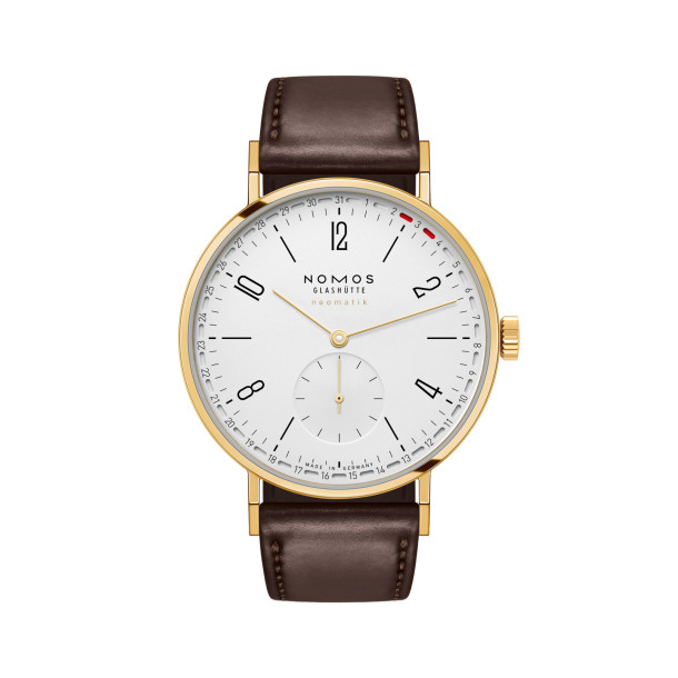         Damen- und Herrenuhr, Automatik, NOMOS Glashütte Tangente Gold Neomatik 38 Update Doré