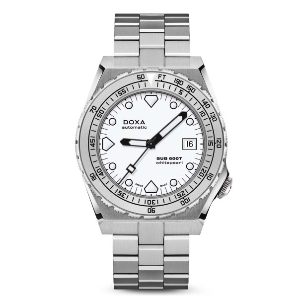         Damen- und Herrenuhr, Automatik, Doxa SUB 600T WHITEPEARL