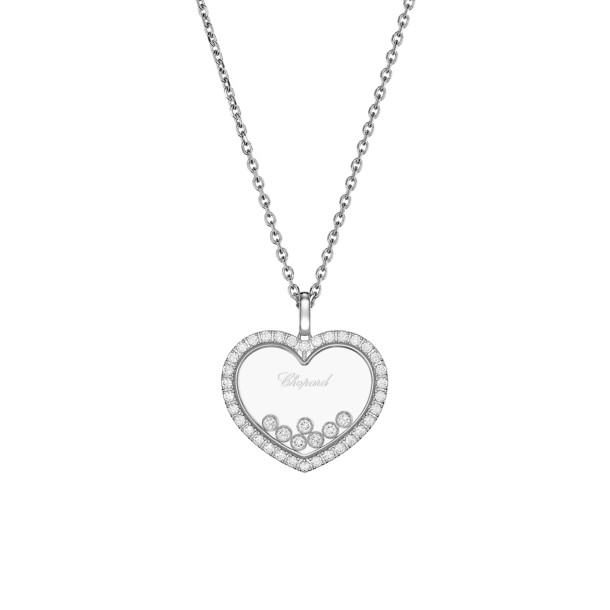         Weißgold, Halsschmuck, Chopard Happy Diamonds Icons Anhänger mit Halskette