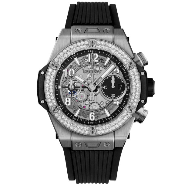         Damen- und Herrenuhr, Automatik, Hublot Big Bang Unico Titanium Diamonds 