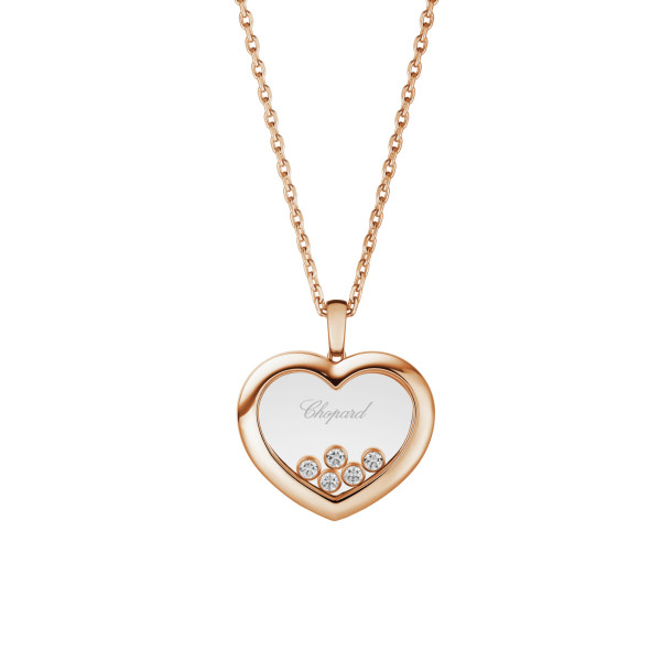         Roségold, Halsschmuck, Chopard Happy Diamonds Icons Anhänger mit Halskette