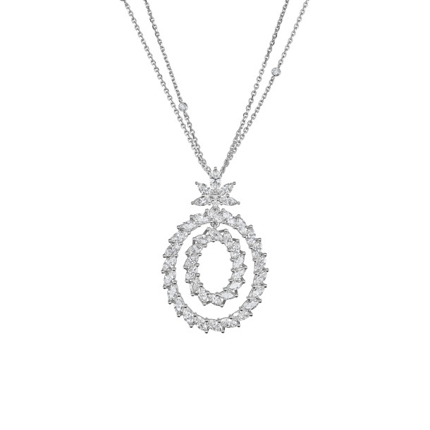         Weißgold, Halsschmuck, Chopard L'Heure du Diamant Marquise Anhänger mit Halskette