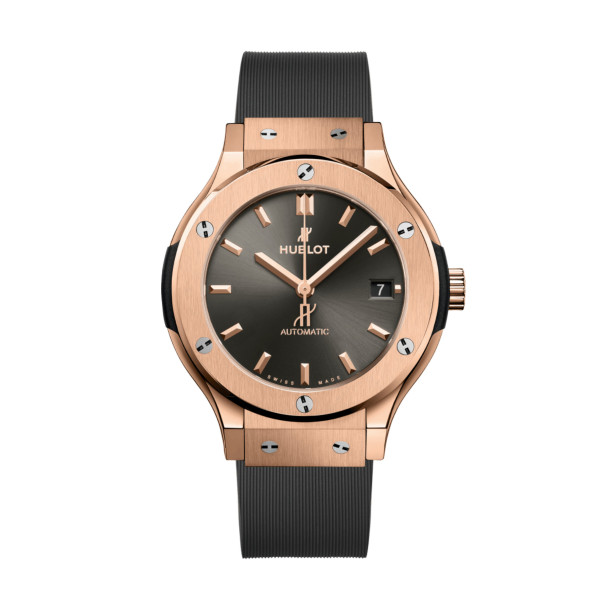         Damen- und Herrenuhr, Automatik, Hublot Classic Fusion Racing Grey King Gold 