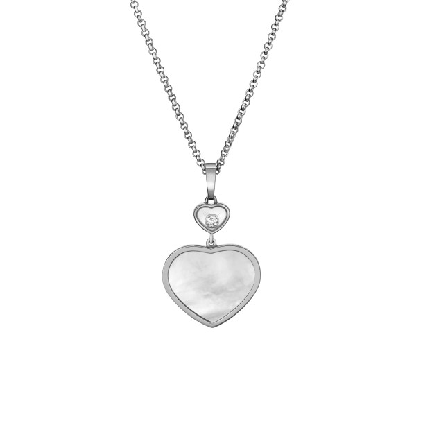         Weißgold, Halsschmuck, Chopard Happy Hearts Anhänger mit Halskette