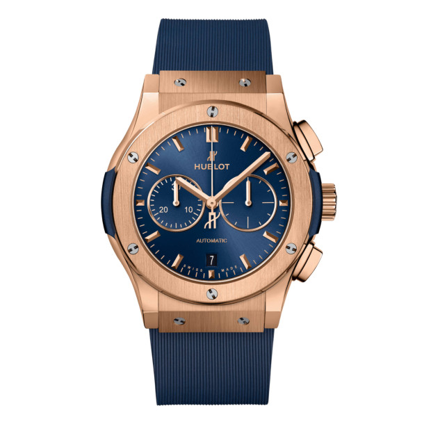         Damen- und Herrenuhr, Automatik, Hublot Classic Fusion Chronograph King Gold Blue 
