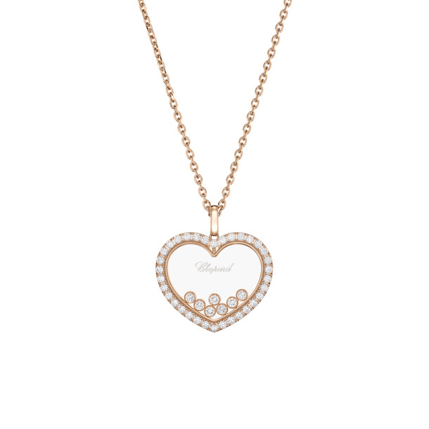         Roségold, Halsschmuck, Chopard Happy Diamonds Icons Anhänger mit Halskette
