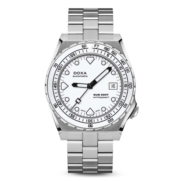         Damen- und Herrenuhr, Automatik, Doxa SUB 600T WHITEPEARL