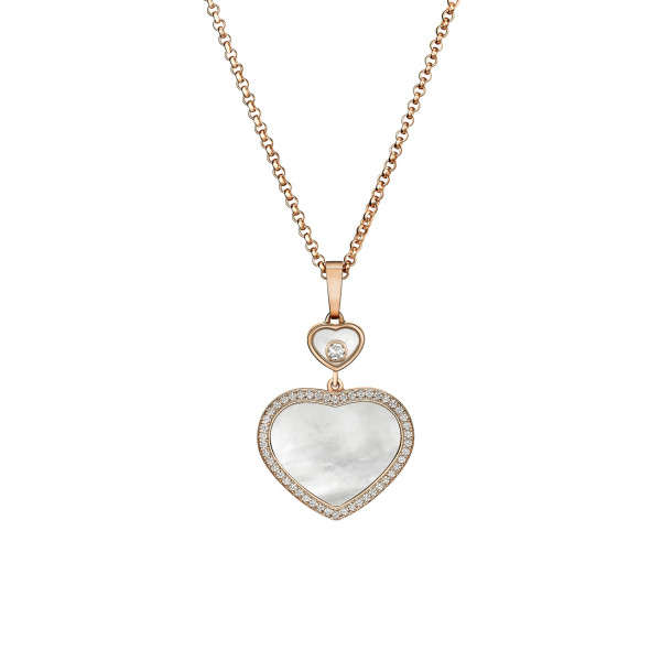         Roségold, Halsschmuck, Chopard Happy Hearts Anhänger mit Halskette