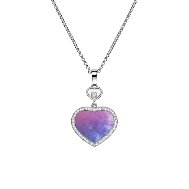         Weißgold, Halsschmuck, Chopard Happy Hearts Anhänger mit Halskette