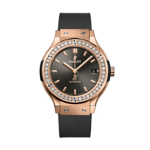         Damen- und Herrenuhr, Automatik, Hublot Classic Fusion Racing Grey King Gold Diamonds 