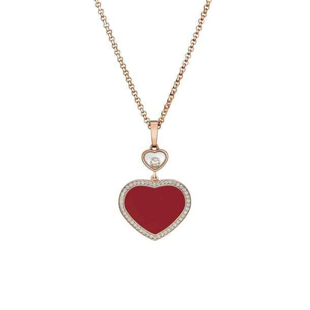         Roségold, Halsschmuck, Chopard Happy Hearts Anhänger mit Halskette