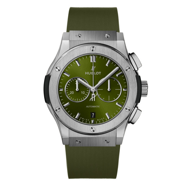         Damen- und Herrenuhr, Automatik, Hublot Classic Fusion Chronograph Titanium Green 
