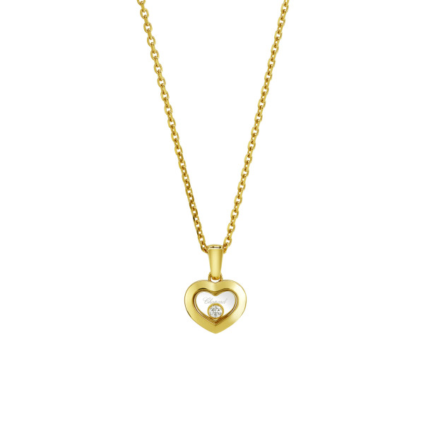         Gelbgold, Halsschmuck, Chopard Happy Diamonds Icons Anhänger mit Halskette