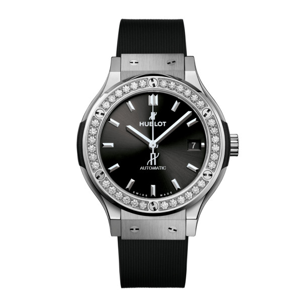         Damen- und Herrenuhr, Automatik, Hublot Classic Fusion Titanium Diamonds 