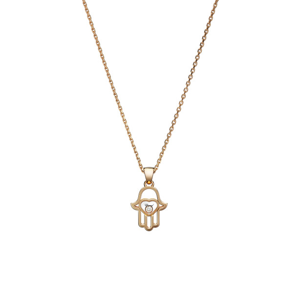         Roségold, Halsschmuck, Chopard Happy Diamonds Good Luck Charms Anhänger mit Halskette