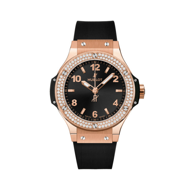         Damen- und Herrenuhr, Quarzwerk, Hublot Big Bang Gold Diamonds 