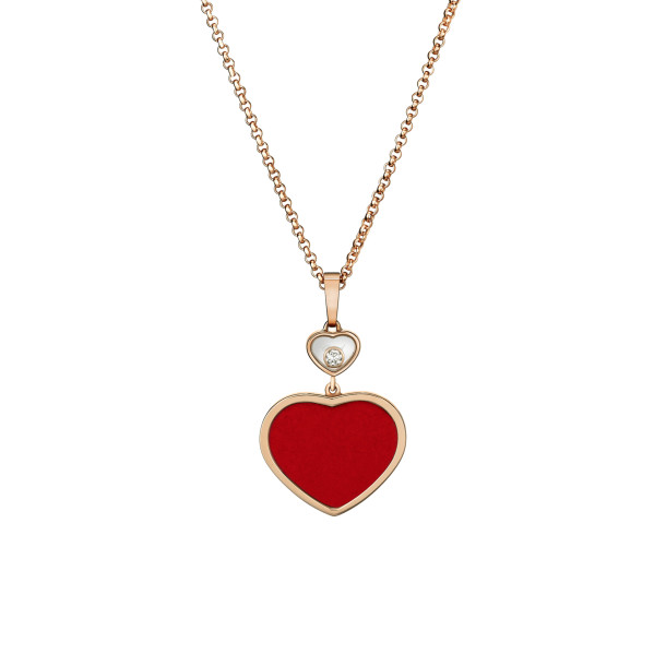         Roségold, Halsschmuck, Chopard Happy Hearts Anhänger mit Halskette