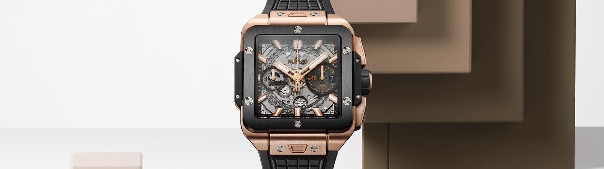 Hublot Square Bang Unico King Gold Ceramic Ansicht vorne